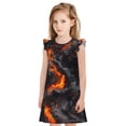 thumbnail image 1 of Balery Molten Lava Abstract Flow Camisón de princesa para niñas, pijama de algodón con mangas abullonadas, suave y bonito.-Medium, 1 of 6
