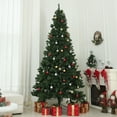 thumbnail image 2 of HOMCOM 6ft Artificial Christmas Tree with Auto Open, Steel Base, Green, 2 of 9