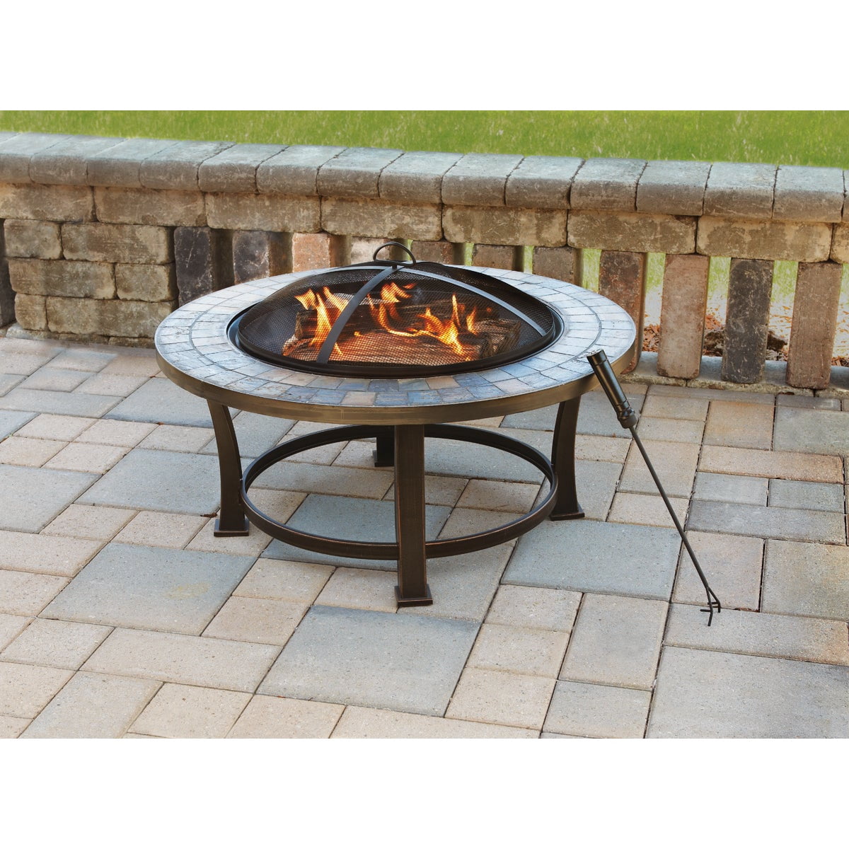 Do it Best Tools Outdoor Expressions 34 in. Antique Bronze Round Steel Fire Pit FTB-51216 — Residential Use, Standard Application
