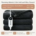 thumbnail image 6 of WISHEAD Electric Heated Blanket with 9 Heat Settings & 4 Auto-Off Timers, Dual-Sided Flannel Throw for Twin Bed, Machine Washable, ETL & FCC Certified, 62"x84", Dark Gray, 6 of 7