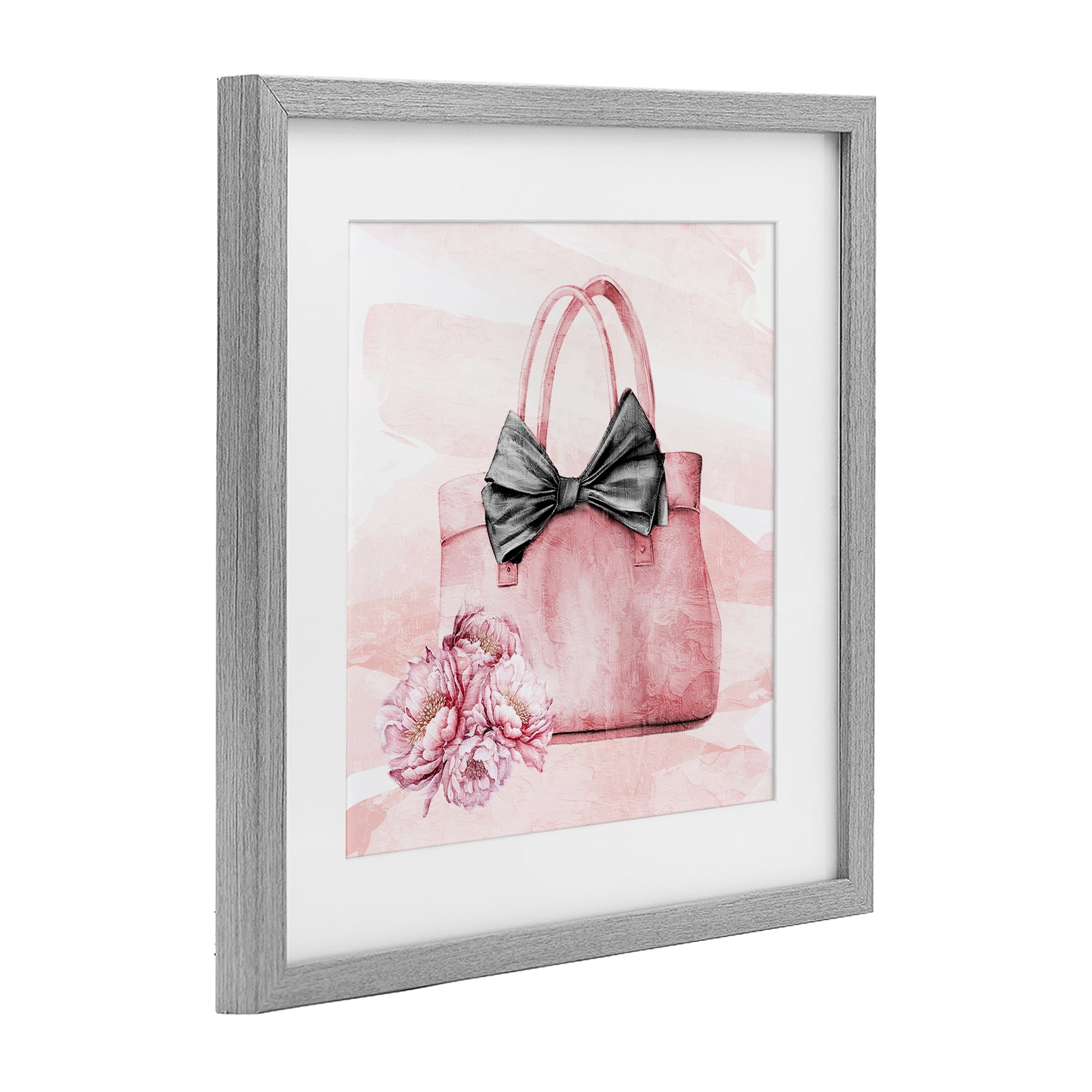 Stupell Industries Glam Time Handbag Gray Framed Print Under Glass, design by Kim Allen