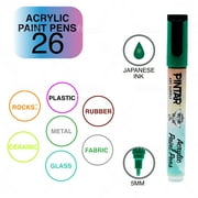 PINTAR Acrylic Paint Markers Medium Point - Medium Point Paint Markers - Acrylic Paint Markers Set - Acrylic Paint Pens for Rock Painting, Wood, Glass, Leather, Shoes - Pack of 26, 5.0mm