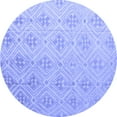thumbnail image 1 of Ahgly Company Machine Washable Indoor Round Abstract Blue Modern Area Rugs, 4' Round, 1 of 4