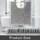 thumbnail image 3 of Alfombra de baño Yimobra Luxury Shaggy en forma de U antideslizante gris, 3 of 8