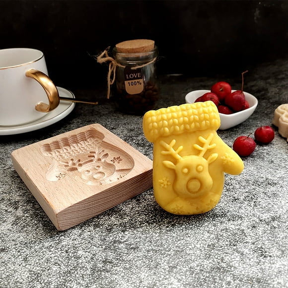 Xihbxyly Cortador de Pan de Jengibre de Madera, Diseño de Patrón Grabado, Fácil de Limpiar, Perfecto para Galletas, Pastel de Miel y Pan de Jengibre, Divertido Horneado Diy, Gran Idea de Regalo, Jueg