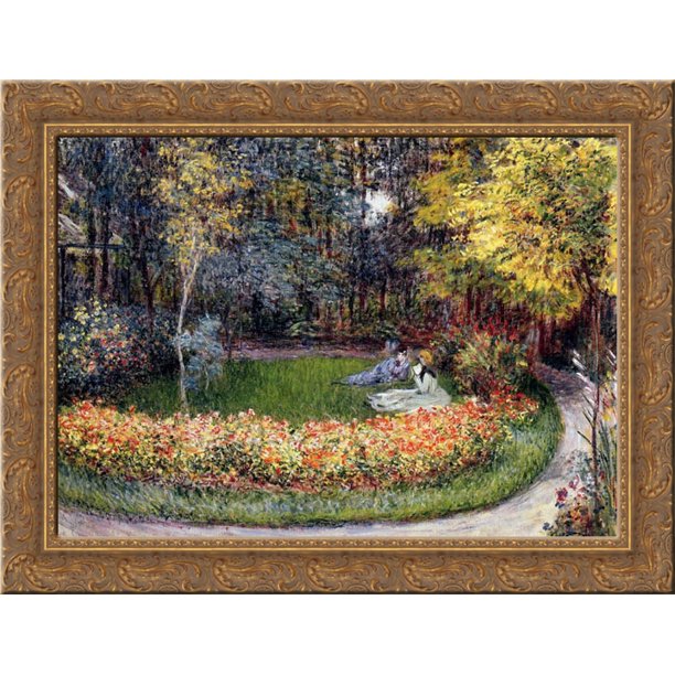 In the Garden 24x20 Gold Ornate Wood Framed Canvas Art by Claude