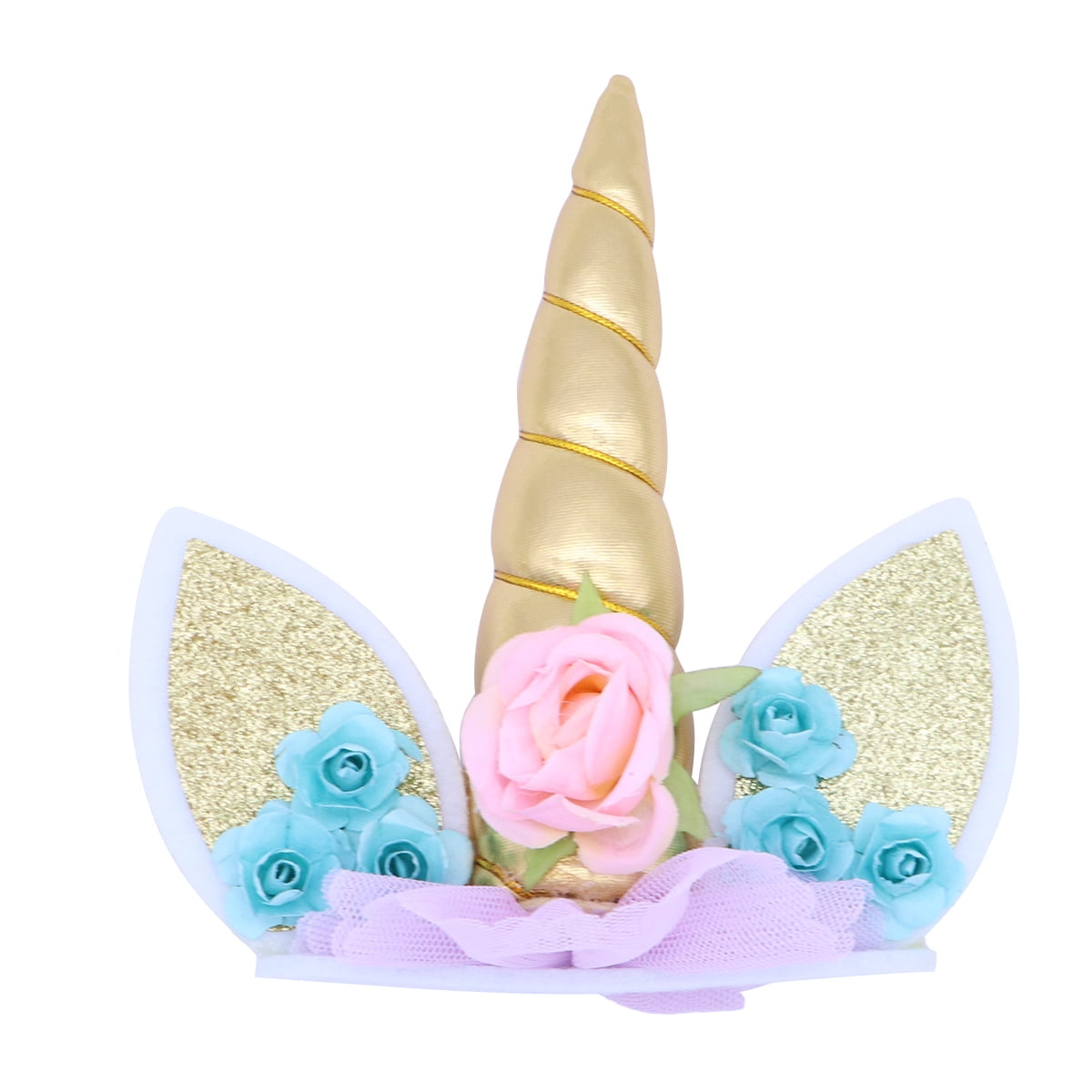 Unicorn Cake Topper with Flower Decorative Cake Decoration Party