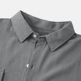 thumbnail image 4 of Dpytoraw Autumn And Winter Men's Cotton And Linen Solid Color Double Pocket Design Long Sleeve Shirt, 4 of 4
