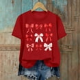 thumbnail image 5 of FRSASU Bows Shirt Women Trendy Aesthetic T-Shirt Funny Pink Bow Ribbon Oversized Cute Tee Top Red, 5 of 6
