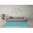 thumbnail image 3 of Ahgly Company Indoor Square Oriental Light Blue Industrial Area Rugs, 8' Square, 3 of 4