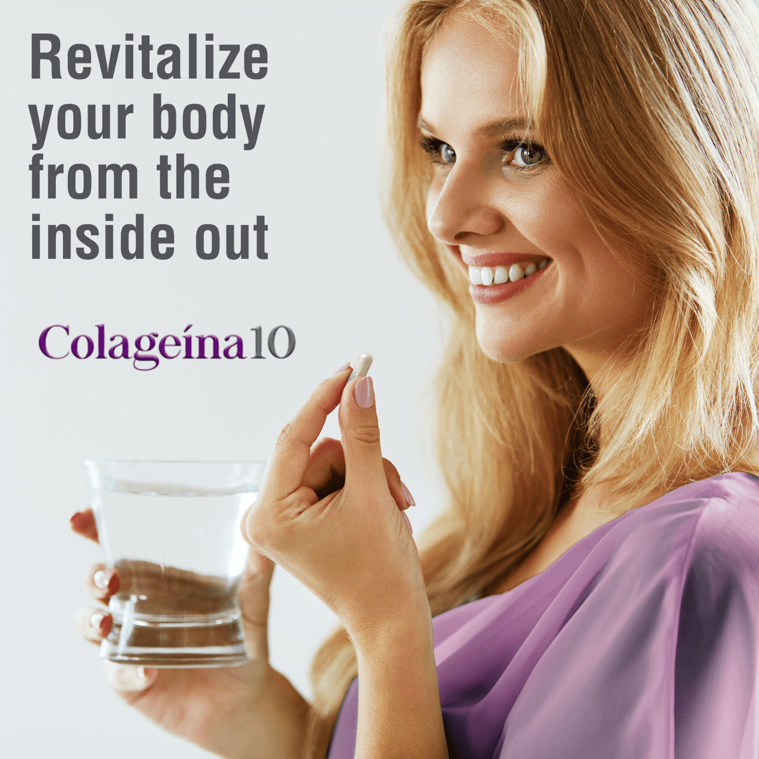 Colageina 10 Collagen Capsules with Vitamin C for a Younger Look, Anti-Aging, 60 Capsules.