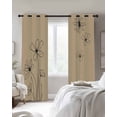 thumbnail image 4 of Black Khaki Blackout Curtains for Bedroom Living Room Darkening Curtains 63 Inches Long Spring Flora Window Curtain 2 Panels Set Thermal Insulated Window Treatment Grommet Drapes 42"x63", 4 of 9