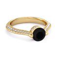 thumbnail image 2 of 925 Sterling Silver Gold Vermeil 0.25 Ctw Black Spinel Solitaire Accents Women Valentines Day Gifts Ring, 2 of 3