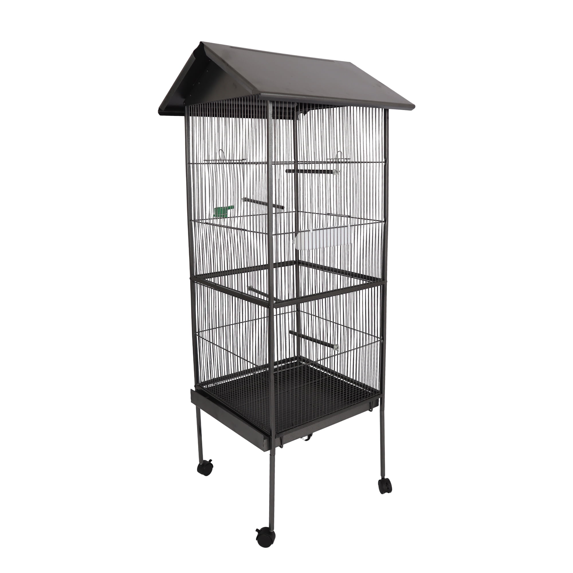 Pefilos 63" Bird Cage for Parakeets, Bird Houses for Indoor with Rolling Stand, Metal Bird Aviaries for Green Cheek Conures Pigeons Lovebird Bird's Nest, Gray Pefilos 63" Bird Cage for Parakeets, Bird Houses for Indoor with Rolling Stand, Metal Bird Aviaries for Green Cheek Conures Pigeons Lovebird Bird's Nest, Gray