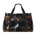 thumbnail image 1 of Balery Gold Pattern Black Skull Bolsa de Gimnasio para Mujeres, Bolsa de Viaje con Bolsillo Húmedo, Bolsa de Fin de Semana para Mujeres, Bolsa de Viaje Resistente al Agua, 1 of 7