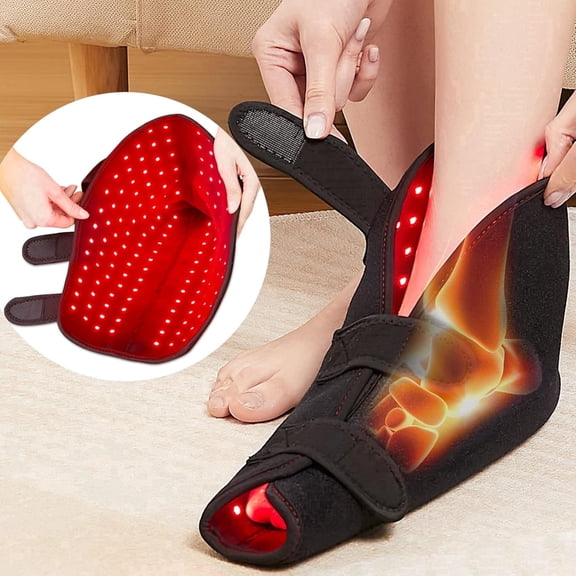 LED Red Light Foot Device Shoe 660nm 850nm with Adjustable Timer & Temperature for Home Muscle Relaxation (Single)
