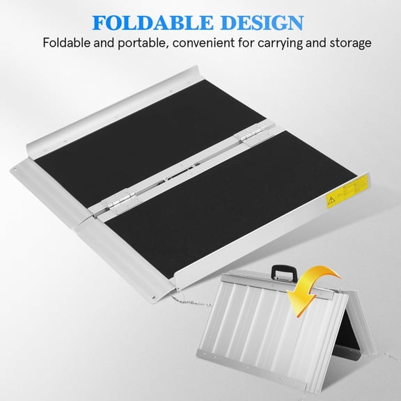 Wheelchair Ramp,Heavy Duty Threshold Ramp, 2FT Portable Light Curb Ramp Driveway for Caravan Car Mobility, 19.68x10.06x5.11in Notch ramps