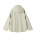 thumbnail image 6 of QUNYINEY Waterproof Jacket for Women Windbreaker Hooded Beige Outerwear Loose Fit Hiking Long Sleeve with Pockets Women's Coats, 6 of 8