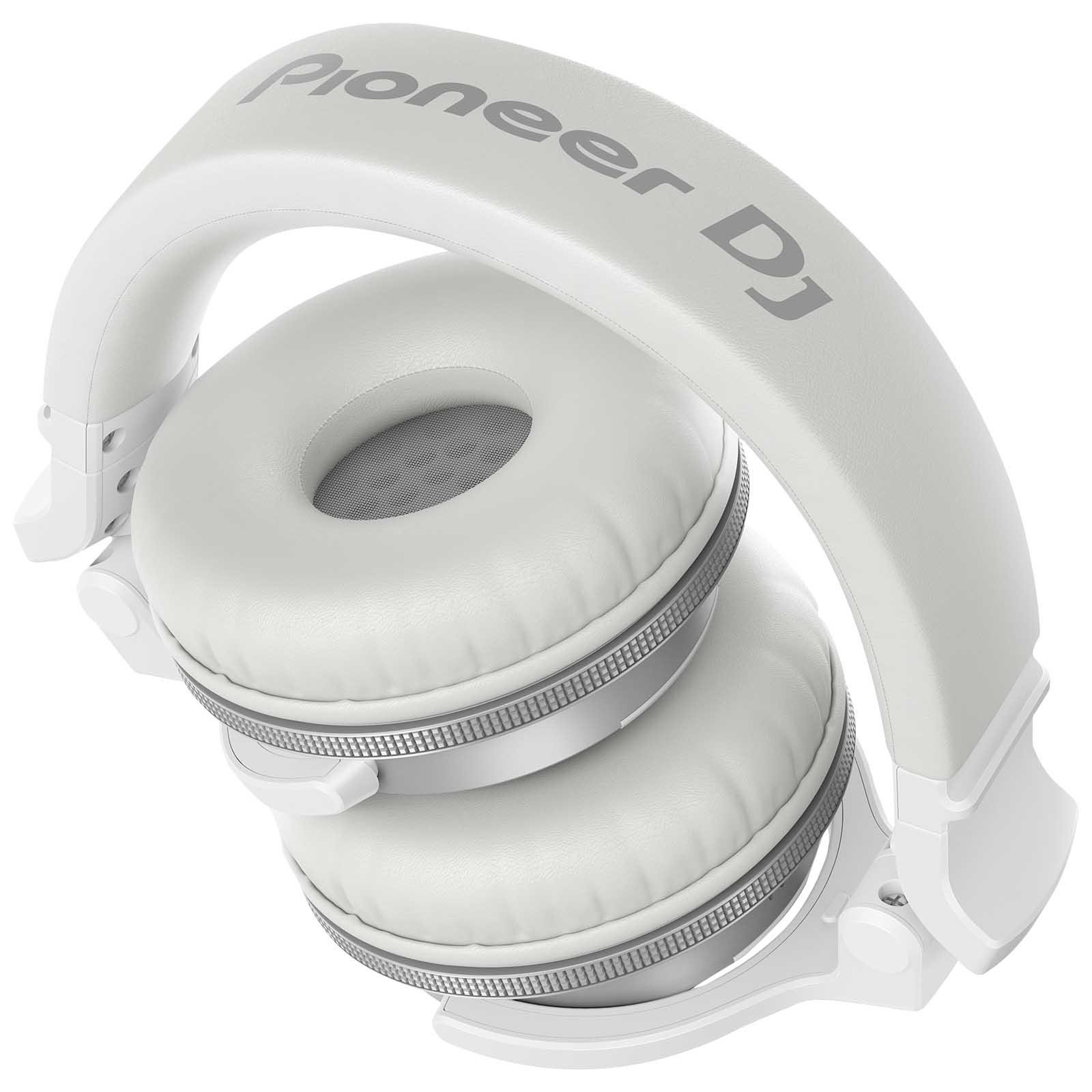 Pioneer DJ HDJ-CUE1BT White Wireless Bluetooth Headphones with Pink Ear Pad Accessories Package
