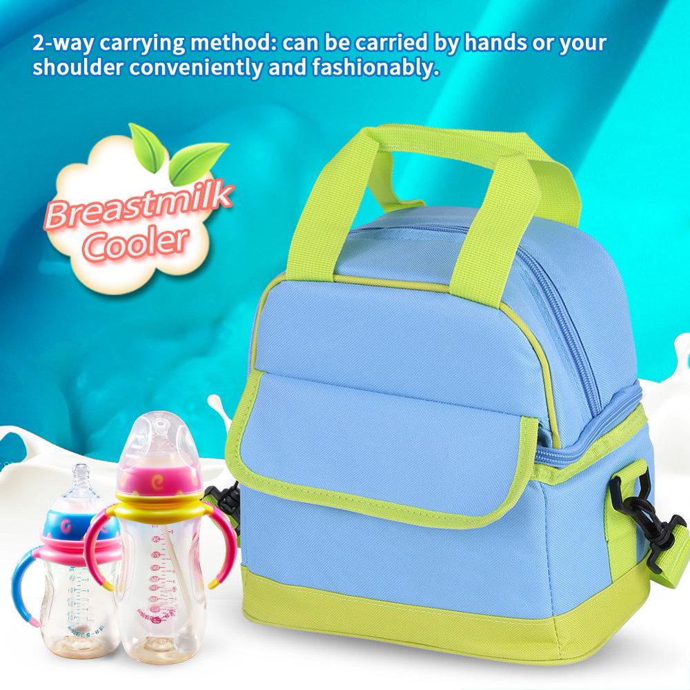 Mgaxyff Insulated Doublelayer Thickened Breastmilk Storage Cooler Bag Bottles & Food Keeping