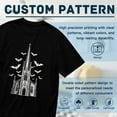 thumbnail image 5 of Black T Shirts for Men, Gothic Church With Bats Graphic Mens Graphic Tees, 24846418,L, 5 of 8