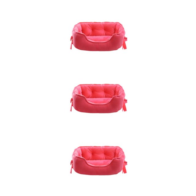 Transemion Dog Bed Washable For Clean And Odor-Free Sleeping Area Two Size For Choice rose red S 3Set