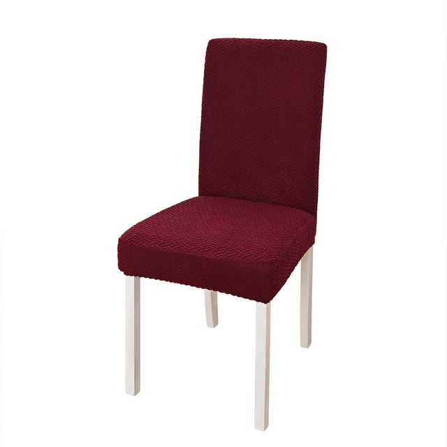 Yeacher Simple Chair Cover Seat and Rest In One Half Package M Chair Protective Cover Polar Fleece Material Elastic Striped Grid for Dining Hotel Home Use