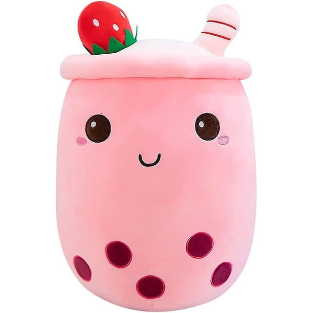 Juguete de peluche de té Boba de 9,8 pulgadas, almohada de felpa con burbujas de té de leche y perlas marrones, almohada de abrazo suave para el hogar, regalos (marrón, 9,8 pulgadas)