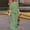 Green, variant on Women Pure Style Linen Cotton Two Piece Suit Summer Basic Short Sleeve Top Relaxed Long Pants Ladies Daily Simple Comfort Leisure Outfit Green XL