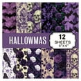 thumbnail image 2 of 12 Sheets Halloween Pattern Paper Set Holiday Craft Paper for Card Making Scrapbook Decor, 10 Designs (Purple, 6 X 6 Inches), 2 of 5