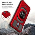 thumbnail image 3 of Ring Kickstand Phone Case for Nokia C100 w/Tempered Glass Screen Protector for Car Mount Hybrid Hard Shockproof Case - Red, 3 of 6