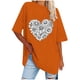 thumbnail image 1 of Camisetas de Manga Corta para las Mujeres Impreso Cuello Redondo Suelto Camiseta, Casual Cuatro Estaciones Blusa para el Hogar, 1 of 3