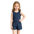 thumbnail image 3 of Agkizg Kids Girls Clothing Set Sleeveless 2 Piece Outfit Solid Crewneck Tank Top Shorts Summer Set, 3 of 6