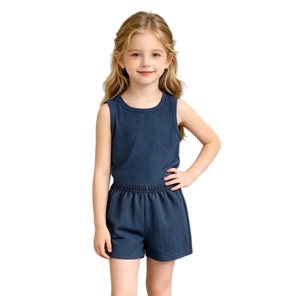 Iyufng 3 Months-13 Years Summer Sets for Boys and Girls, Tank Top and Shorts Loungewear 2 Piece Outfits