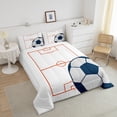 thumbnail image 3 of Football Bedding Set Twin Size Soccer Comforter&nbsp;Set Teens,Orange White Sports Themed Quilt Bed Set Football Field Bed Comforter&nbsp;Sets Room Decor with 1 Pillowcase, 3 of 6