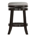 thumbnail image 2 of Cortesi Home Clyffe Backless Swivel Counter Stool in Solid Wood, 24" Gray Fabric, 2 of 5