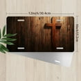 thumbnail image 2 of Wooden cross on a board Front License Plate, Metal License Plate, Funny Standard Plates Personalized Novelty Decorative For Men/Women/Boys/Girls Car 6×12 Inch, 2 of 6