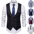 thumbnail image 2 of AliExpress Amazon Summer New Men‘s Solid Color Suit Vest British Slim-fit Large Size Vest, 2 of 7
