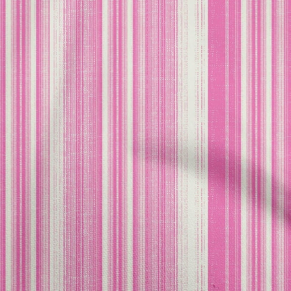 oneOone Cotton Cambric Fuschia Pink Fabric Stripe & Fabric For Sewing Printed Craft Fabric By The Yard 56 Inch Wide