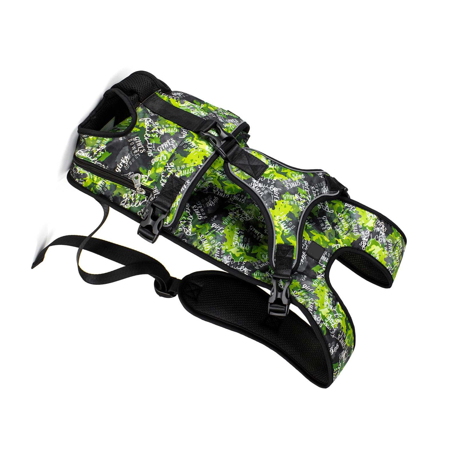 TAILUP Pet Carrier Backpack for Dogs Water-Resistant Adjustable Comfortable Convenient Travel Bag Front Chest Carrier Green Jungle Medium (14.17 in / 36 cm)