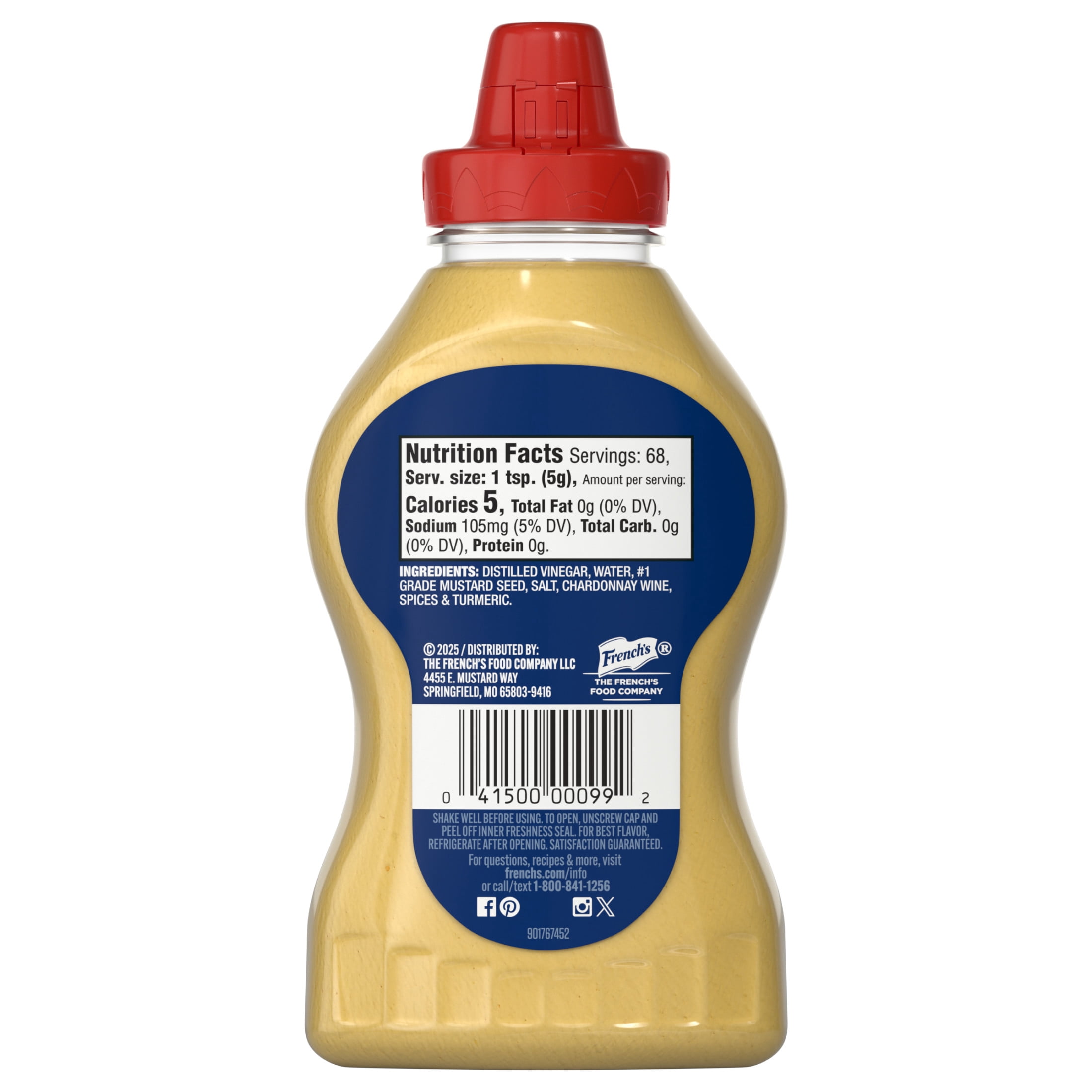 French's Chardonnay Dijon Mustard, No Artificial Flavors, Gluten