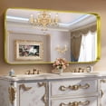 thumbnail image 5 of Arched Wall Mirror 24x20 Inch Black Metal Frame Tempered Glass Large Decorative Crystal Clear Shatterproof Mirror for Entryway Living Room Mantel Bathroom, 5 of 9