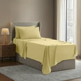 thumbnail image 4 of Clara Clark Twin XL Sheets Set, Hotel Luxury 3 Piece Deep Pocket Dorm Sheets, Ultra Soft Microfiber Bed Sheets Set, Custard Yellow, 4 of 8