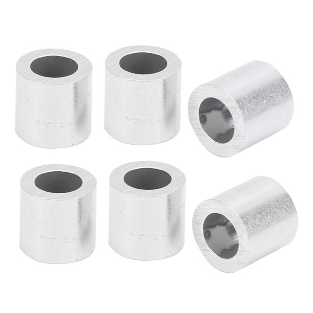 Keenso Rope Crimping Sleeve,100Pcs Crimping Loop Sleeve Aluminum Round Hole M6 Steel Wire Rope Industrial Supplies,Crimping Loop Sleeve