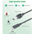 thumbnail image 4 of Cable de AlimentAció de USB C A CC, Entrada Versátil de 16 Pies/5 M Tipo C Al Enchufe y Reproducir el Cable de Gato de Barril de CC Para PD 100W Power Bank, 4 of 7