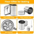thumbnail image 5 of Stainless Steel Flour Sifter Versatile Baking Flour Sifter Solid Hand Crank Flour Sifter Kit Easy to Use Flour Sifter Cup Set High Efficient Flour Sifter Baking Tool Kit for Kitchens, 5 of 11