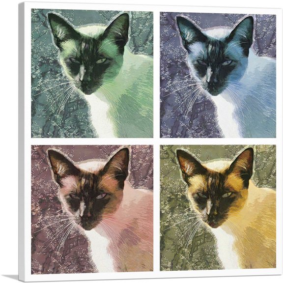 ARTCANVAS Snowshoe Cat Breed Collage Canvas Art Print - Size: 12" x 12" (1.50" Deep)