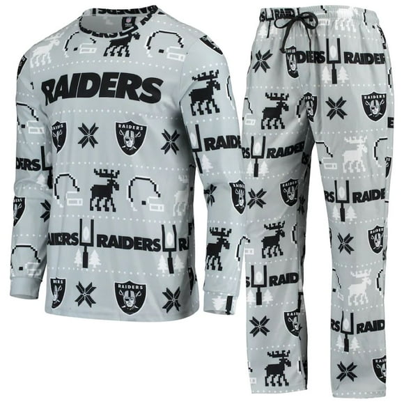 Ensemble de Pyjama Laid avec Mot-Symbole pour Hommes Las Vegas Raiders NFL