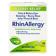 Boiron RhinAllergy Tablets, Homeopathic Medicine for Allergy Relief, Itchy & Watery Eyes, Sneezing, Runny Nose, Itchy & Throat & Nose, 60 Tablets