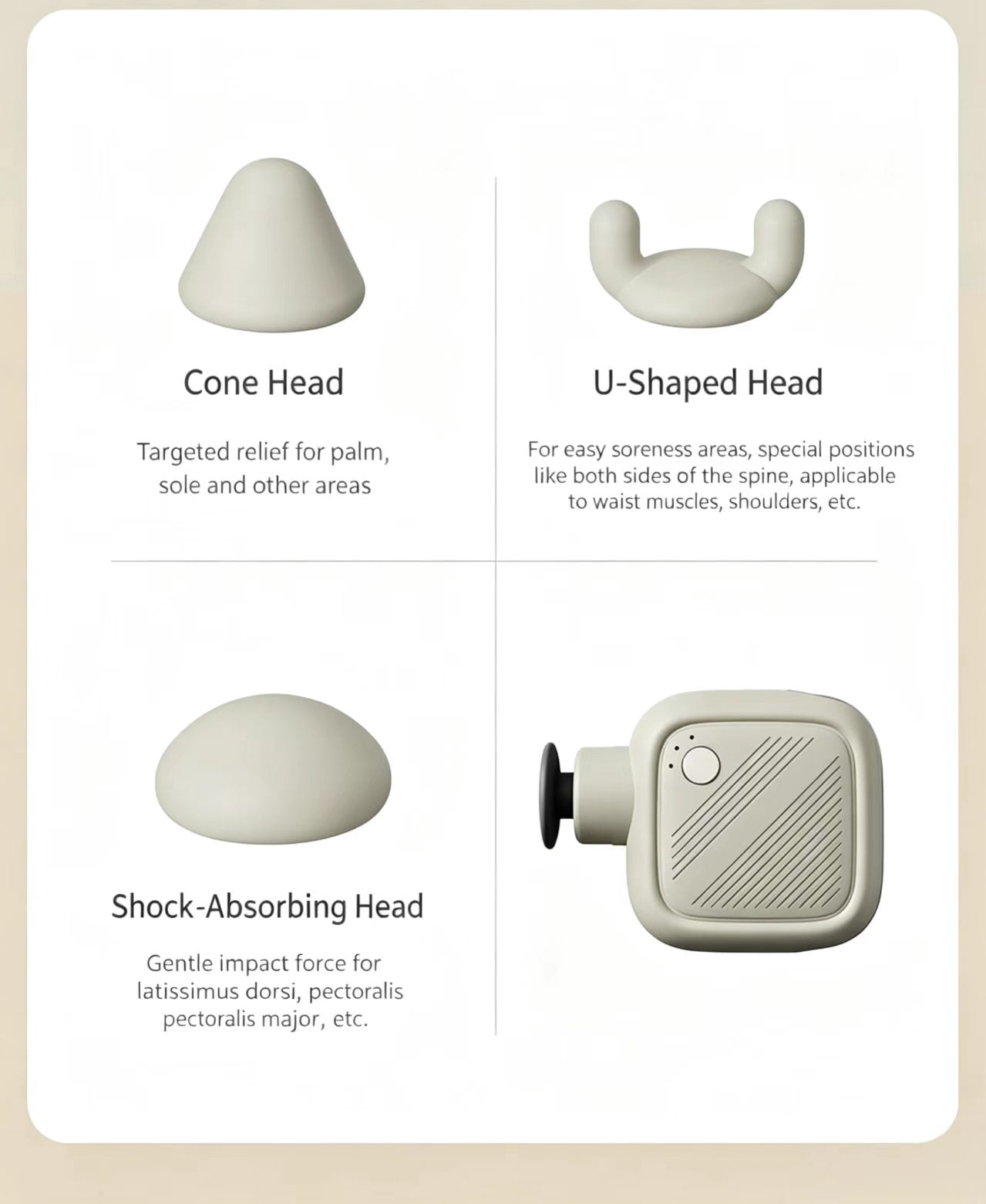 Mini Massage Gun Portable Deep Tissue Percussion Muscle Massager Lightweight Handheld Electric Quiet for Pain Relief Travel Gifts    white